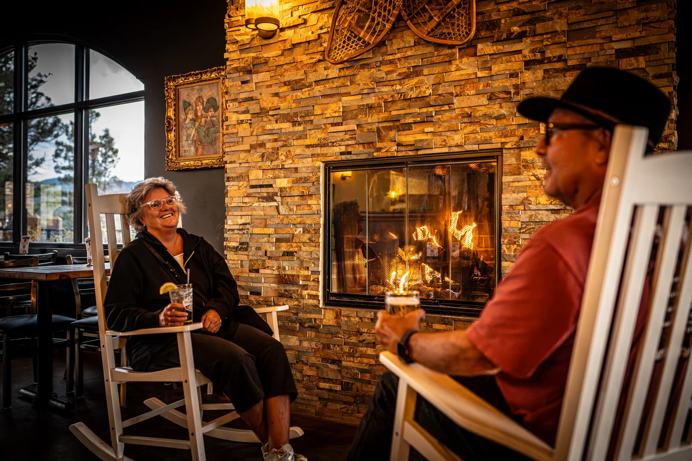 Mary and Billy enjoying a night at Snowpack Taproom in Conifer, Colorado